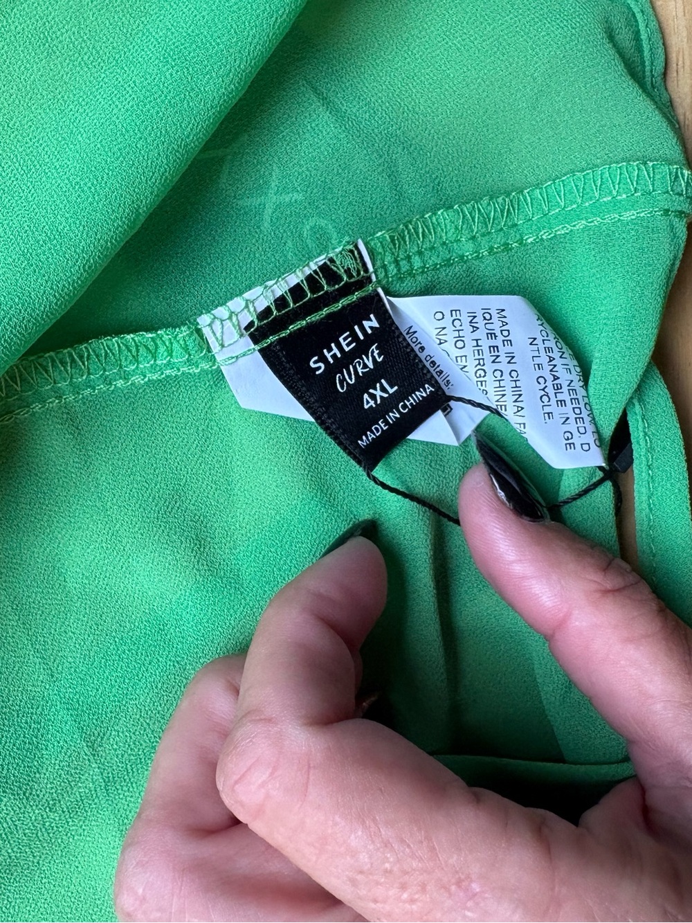 SHEIN Green Ruffle Front Blouse - Picture 3 of 3